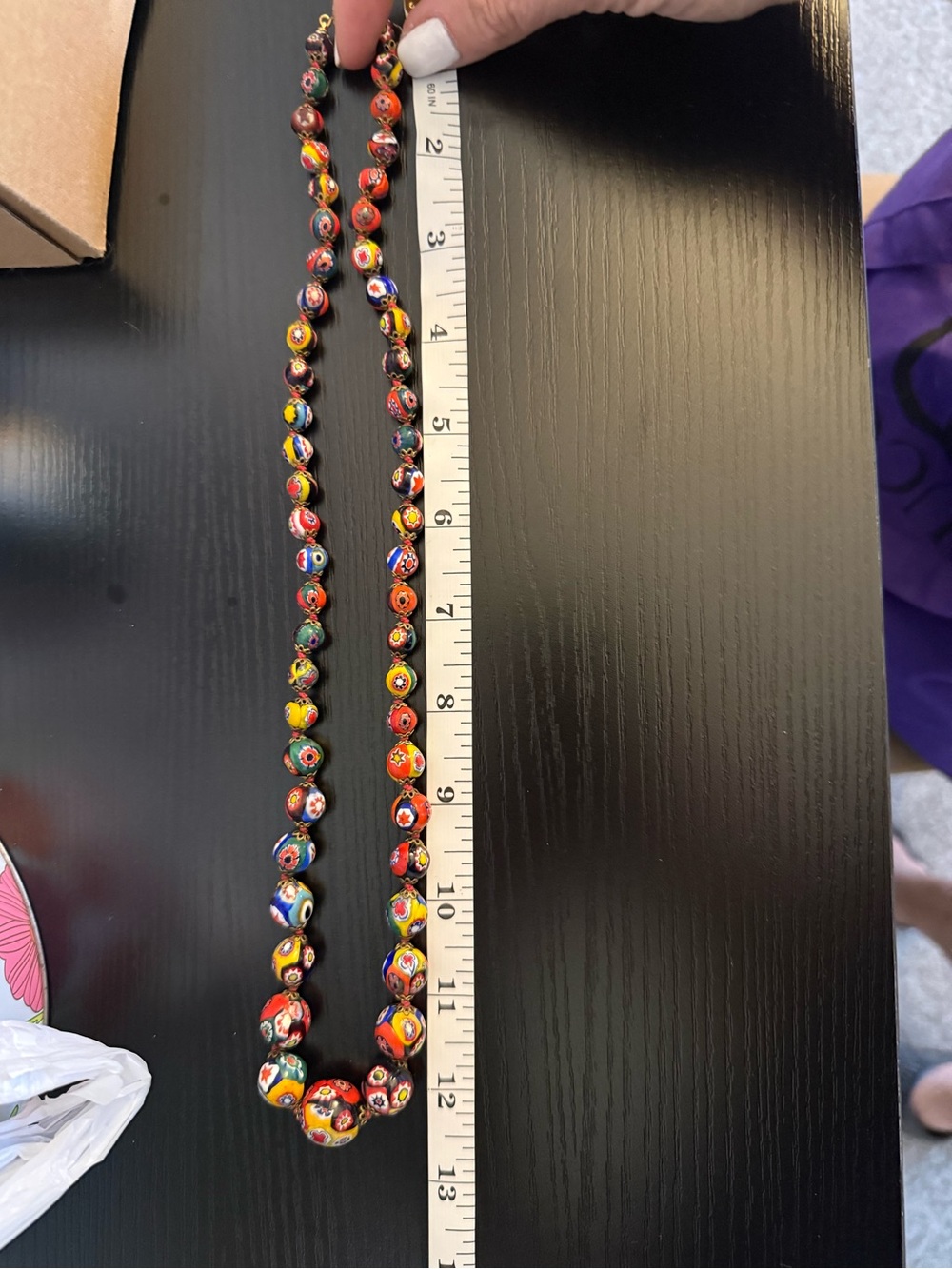 Vintage ERCOLE MORETTI Murano Glass Graduated Bead Millefiori Stunning Necklace - Picture 15 of 16